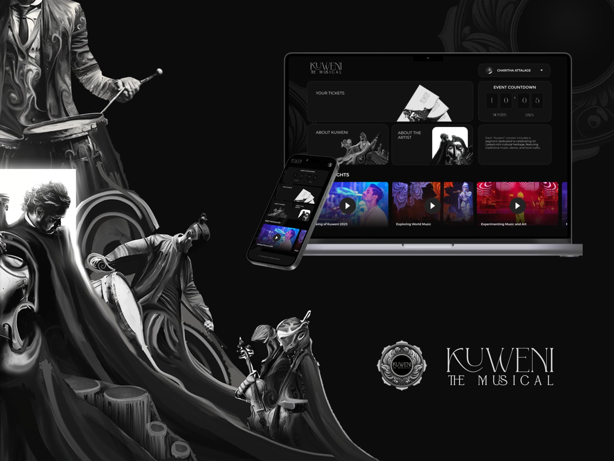 Kuweni the Musical, interface preview